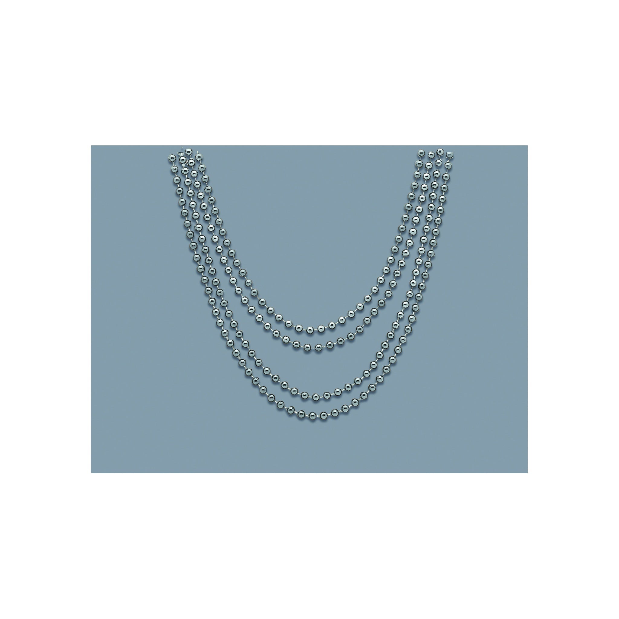 Bead Necklace Silver 4ct